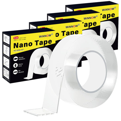 Double Sided Heavy Duty Extra Strong Adhesive Tape -Indoor/outdoor general purpose nano tape for securing picture frames, carpets. - Reusable and without leaving adhesive marks (1.18 inches x 40 feet)